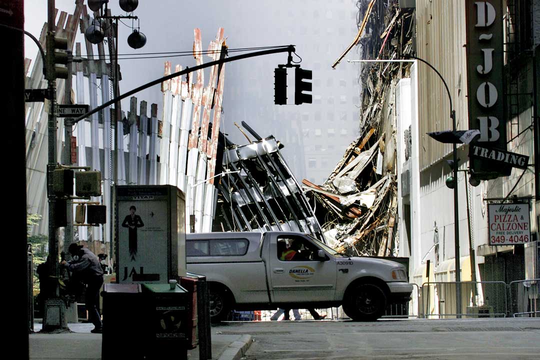 Ground Zero på Manhattan strax efter terrorattackerna i New York 11 september 2001. Foto:Björn Olsson